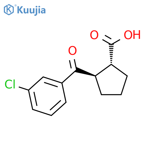 trans-2-(3-Chlorobenzoyl)cyclopentane-1-carboxylic acid structure