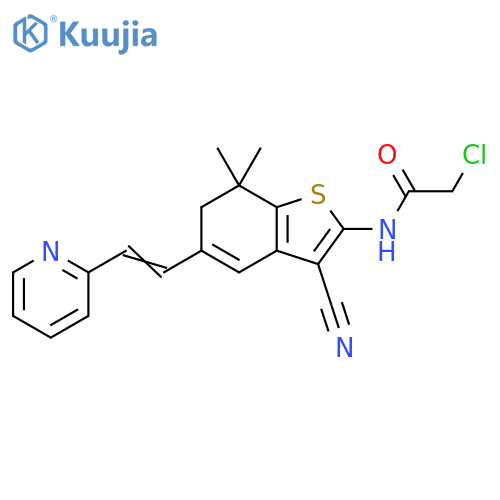 2-Chloro-N-[3-cyano-6,7-dihydro-7,7-dimethyl-5-[2-(2-pyridinyl)ethenyl]benzo[b]thien-2-yl]acetamide structure