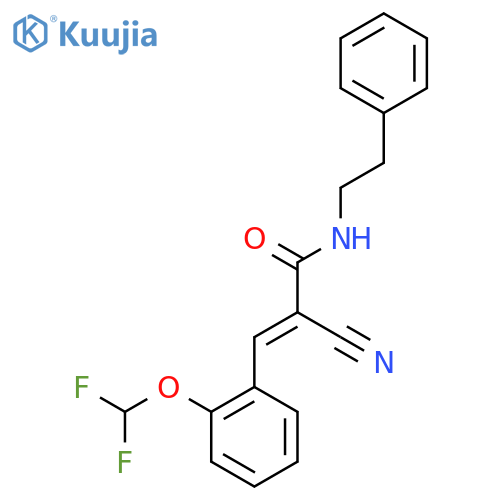 2-cyano-3-[2-(difluoromethoxy)phenyl]-N-(2-phenylethyl)prop-2-enamide structure