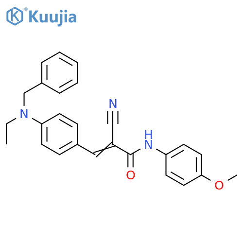 2-Cyano-3-[4-[ethyl(phenylmethyl)amino]phenyl]-N-(4-methoxyphenyl)-2-propenamide structure