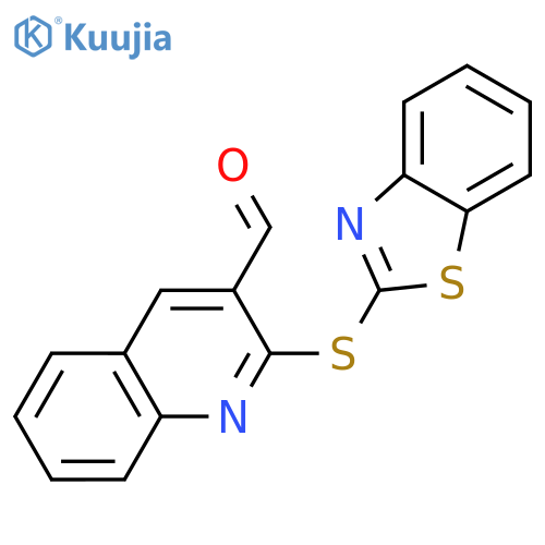 2-(1,3-benzothiazol-2-ylsulfanyl)quinoline-3-carbaldehyde structure