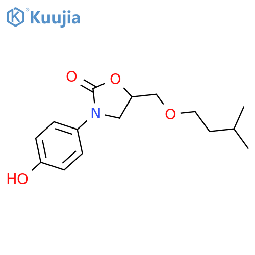 2-Oxazolidinone, 3-(4-hydroxyphenyl)-5-[(3-methylbutoxy)methyl]- structure