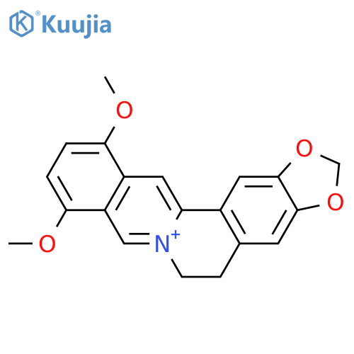 5,6-dihydro-9,12-dimethoxybenzo[g][1,3]-benzodioxolo[5,6-a]quinolizinium structure