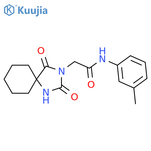 2-(2,4-dioxo-1,3-diazaspiro[4.5]dec-3-yl)-N-(3-methylphenyl)acetamide structure