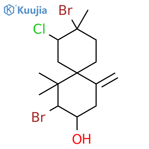 (2S,3R,6S,8S,9S)-2,9-dibromo-8-chloro-1,1,9-trimethyl-5-methylidenespiro[5.5]undecan-3-ol structure