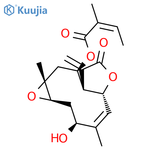 2-Butenoic acid,2-methyl-,(1aR,3S,4Z,5aR,8aR,9R,10aR)-1a,2,3,5a,7,8,8a,9,10,10a-decahydro-3-hydroxy-4,10a-dimethyl-8-methylene-7-oxooxireno[5,6]cyclodeca[1,2-b]furan-9-ylester, (2Z)- structure