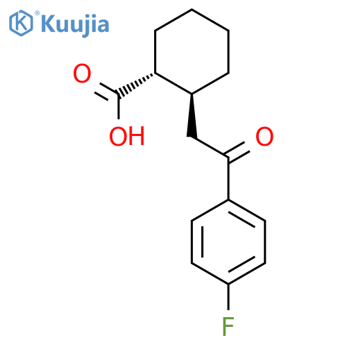 TRANS-2-[2-(4-FLUOROPHENYL)-2-OXOETHYL]CYCLOHEXANE-1-CARBOXYLIC ACID structure