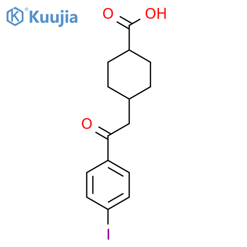 cis-4-2-(4-Iodophenyl)-2-oxoethyl-cyclohexane-1-carboxylic acid structure