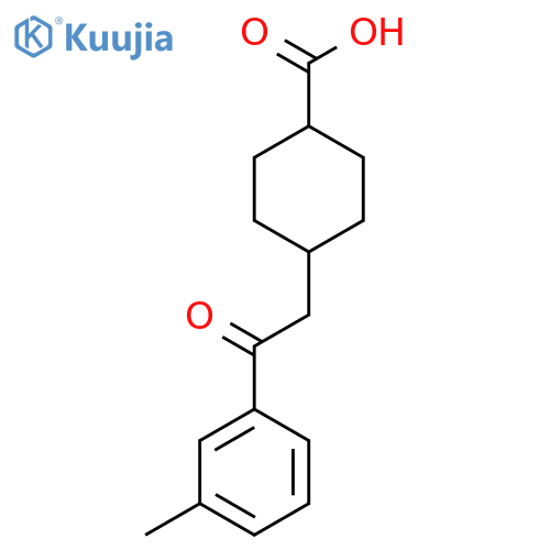 trans-4-2-(3-Methylphenyl)-2-oxoethyl-cyclohexane-1-carboxylic acid structure