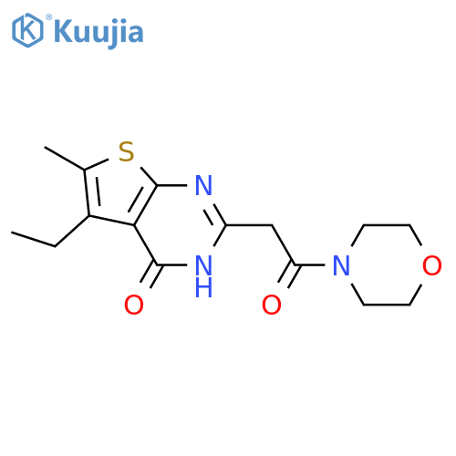 5-ethyl-6-methyl-2-[2-(morpholin-4-yl)-2-oxoethyl]-3H,4H-thieno[2,3-d]pyrimidin-4-one structure