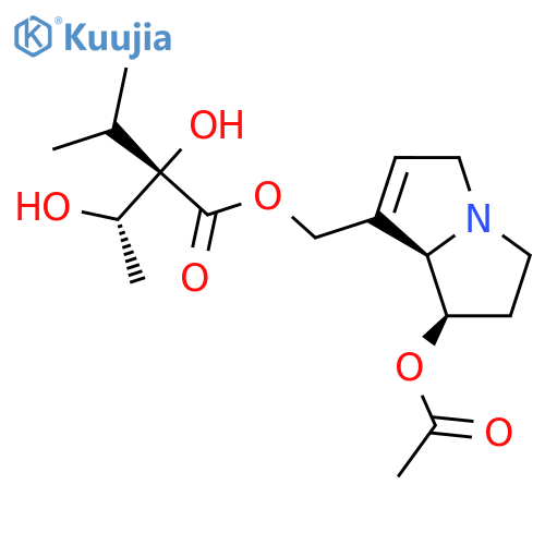 Butanoic acid,2,3-dihydroxy-2-(1-methylethyl)-,[(1R,7aR)-1-(acetyloxy)-2,3,5,7a-tetrahydro-1H-pyrrolizin-7-yl]methyl ester,(2S,3S)- structure