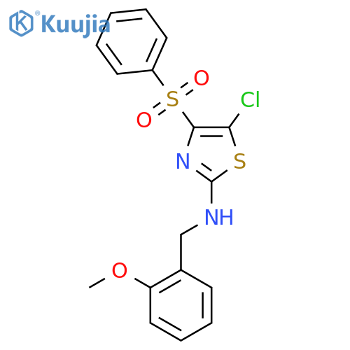 4-(benzenesulfonyl)-5-chloro-N-[(2-methoxyphenyl)methyl]-1,3-thiazol-2-amine structure