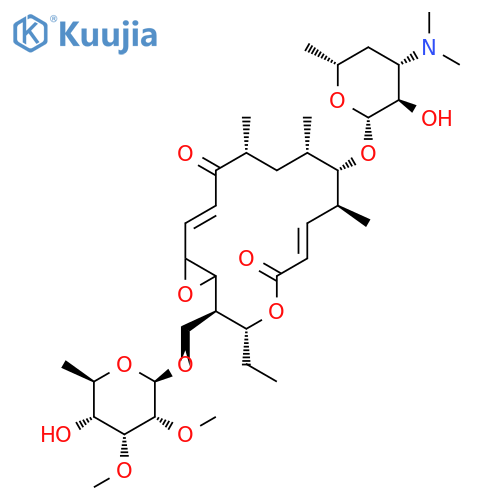 [(2R,3R,6E,8S,9S,10S,12R,14E)-3-ethyl-8,10,12-trimethyl-5,13-dioxo-9-{[3,4,6-trideoxy-3-(dimethylamino)-beta-D-xylo-hexopyranosyl]oxy}-4,17-dioxabicyclo[14.1.0]heptadeca-6,14-dien-2-yl]methyl 6-deoxy-2,3-di-O-methyl-beta-D-allopyranoside structure