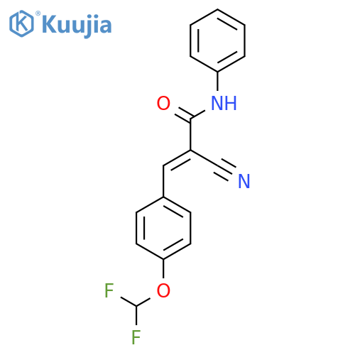2-cyano-3-[4-(difluoromethoxy)phenyl]-N-phenylprop-2-enamide structure