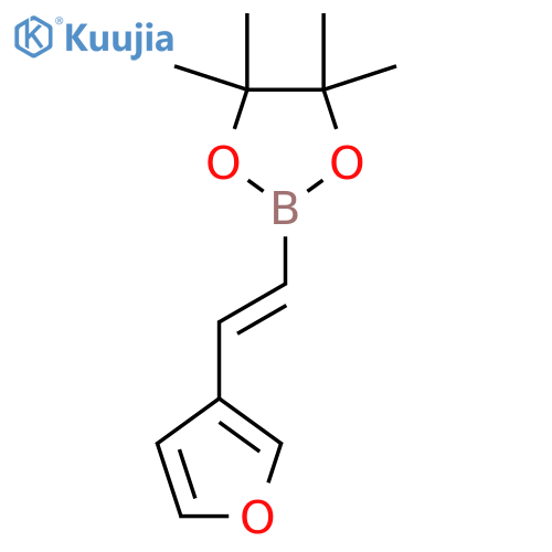 2-[(E)-2-(furan-3-yl)ethenyl]-4,4,5,5-tetramethyl-1,3,2-dioxaborolane structure