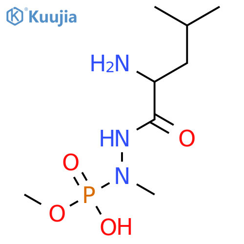 methyl hydrogen N'-[(2S)-2-amino-4-methylpentanoyl]-N-methylphosphorohydrazidate (non-preferred name) structure