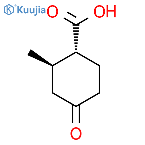 trans-2-methyl-4-oxo-cyclohexanecarboxylic acid structure