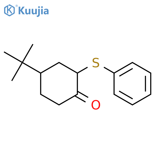 Cyclohexanone, 4-(1,1-dimethylethyl)-2-(phenylthio)-, cis- structure