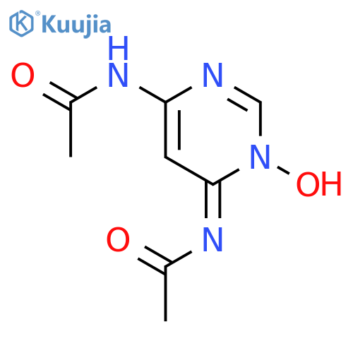 N-(6-acetylimino-1-hydroxypyrimidin-4-yl)acetamide structure