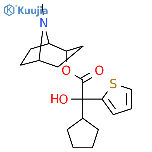 (8-methyl-8-azabicyclo[3.2.1]octan-4-yl) 2-cyclopentyl-2-hydroxy-2-thiophen-2-ylacetate structure