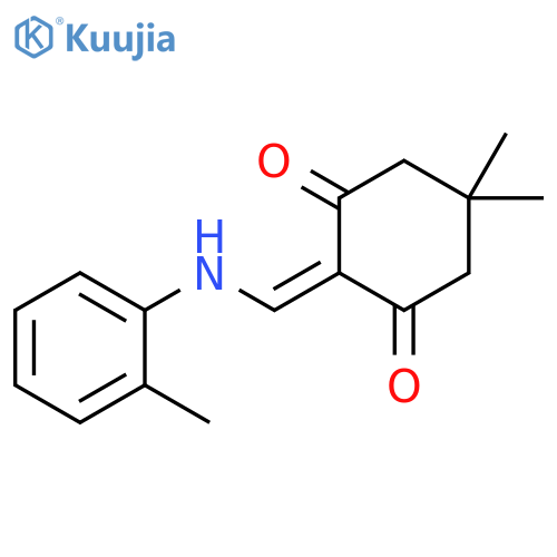 5,5-dimethyl-2-{(2-methylphenyl)aminomethylidene}cyclohexane-1,3-dione structure