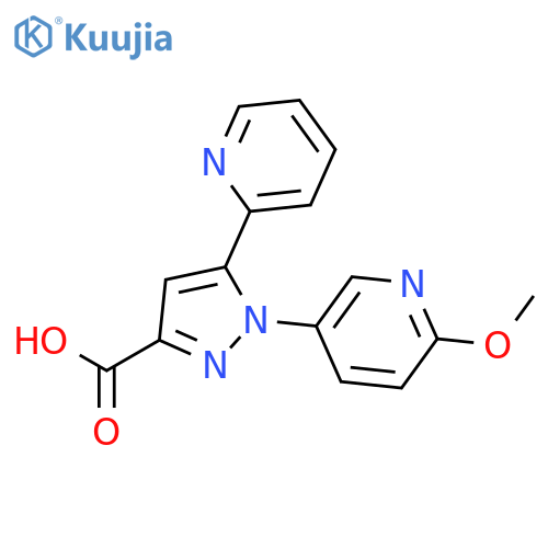1H-Pyrazole-3-carboxylic acid, 1-(6-methoxy-3-pyridinyl)-5-(2-pyridinyl)- structure
