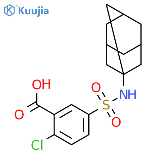 5-(adamantan-1-yl)sulfamoyl-2-chlorobenzoic acid structure