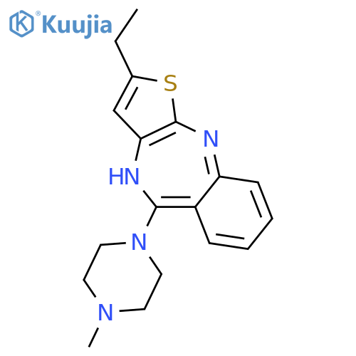 2-ethyl-5-(4-methylpiperazin-1-yl)-4H-thieno[2,3-b][1,4]benzodiazepine structure