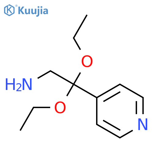 2,2-diethoxy-2-(pyridin-4-yl)ethan-1-amine structure