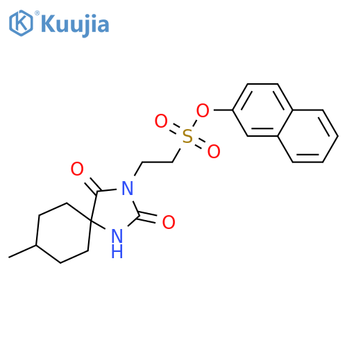 naphthalen-2-yl 2-{8-methyl-2,4-dioxo-1,3-diazaspiro4.5decan-3-yl}ethane-1-sulfonate structure