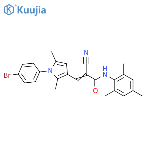 3-[1-(4-Bromophenyl)-2,5-dimethyl-1H-pyrrol-3-yl]-2-cyano-N-(2,4,6-trimethylphenyl)-2-propenamide structure