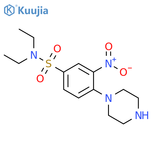 N,N-diethyl-3-nitro-4-(piperazin-1-yl)benzene-1-sulfonamide structure