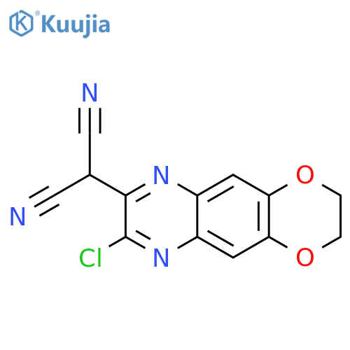 2-{8-chloro-2H,3H-1,4dioxino2,3-gquinoxalin-7-yl}propanedinitrile structure