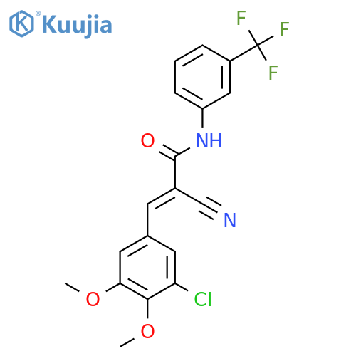 3-(3-chloro-4,5-dimethoxyphenyl)-2-cyano-N-[3-(trifluoromethyl)phenyl]prop-2-enamide structure