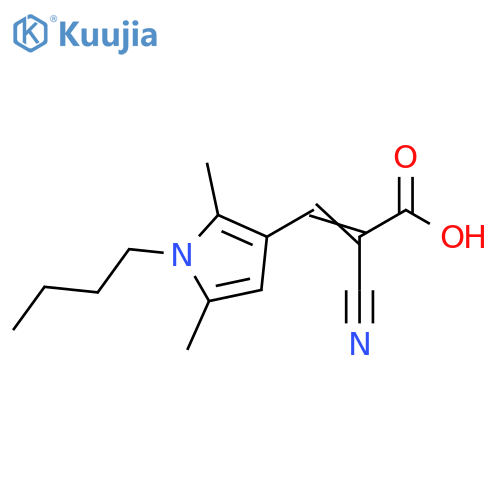 3-(1-Butyl-2,5-dimethyl-1H-pyrrol-3-yl)-2-cyanoprop-2-enoic acid structure
