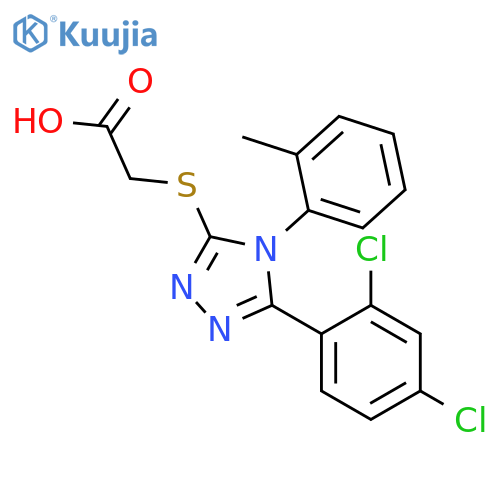 2-{5-(2,4-dichlorophenyl)-4-(2-methylphenyl)-4H-1,2,4-triazol-3-ylsulfanyl}acetic acid structure
