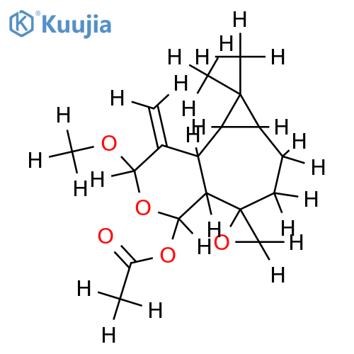 ent-2beta-acetoxy-2,3:10alpha,15alpha-diepoxy-3beta-methoxy-2,3-secoalloaromadendr-4(14)-ene structure