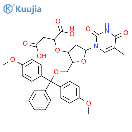 5'-O-(4,4'-Dimethoxytrityl)-thymidine-3'-O-succinic acid structure