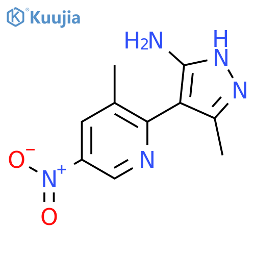 1H-PYRAZOL-3-AMINE, 5-METHYL-4-(3-METHYL-5-NITRO-2-PYRIDINYL)- structure