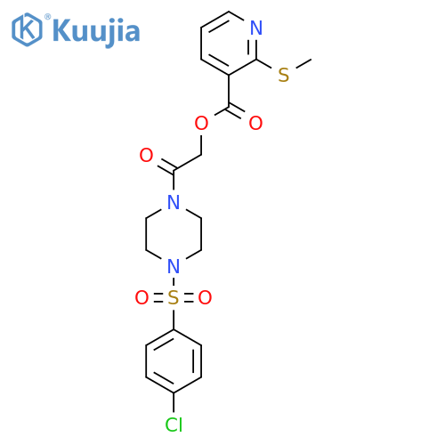 2-[4-(4-Chlorobenzenesulfonyl)piperazin-1-yl]-2-oxoethyl 2-(methylsulfanyl)pyridine-3-carboxylate structure