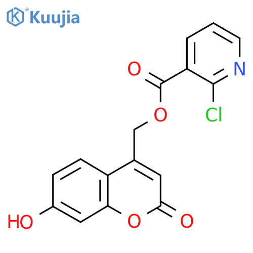 (7-hydroxy-2-oxo-2H-chromen-4-yl)methyl 2-chloropyridine-3-carboxylate structure
