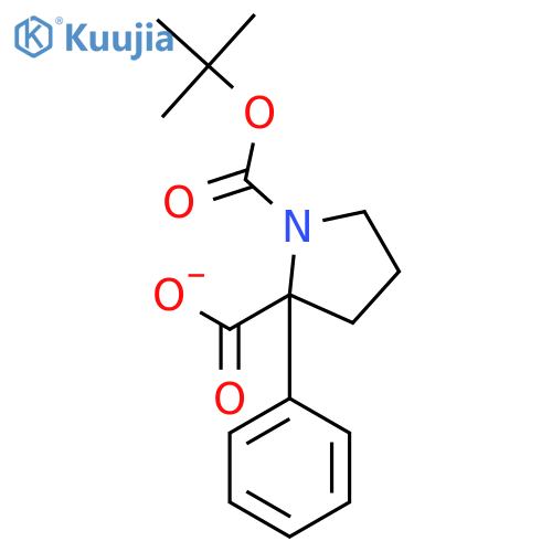 1-tert-butoxycarbonyl-2-phenyl-pyrrolidine-2-carboxylic acid structure