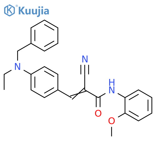 2-Cyano-3-[4-[ethyl(phenylmethyl)amino]phenyl]-N-(2-methoxyphenyl)-2-propenamide structure
