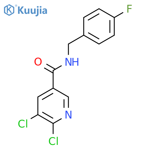 5,6-dichloro-N-(4-fluorophenyl)methylpyridine-3-carboxamide structure