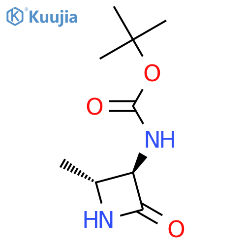 Carbamic acid,N-[(2R,3R)-2-methyl-4-oxo-3-azetidinyl]-, 1,1-dimethylethyl ester structure