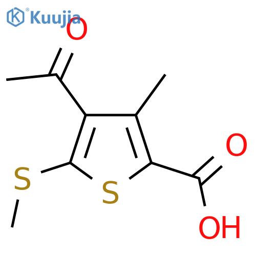 4-Acetyl-3-methyl-5-(methylsulfanyl)-2-thiophenecarboxylic acid structure