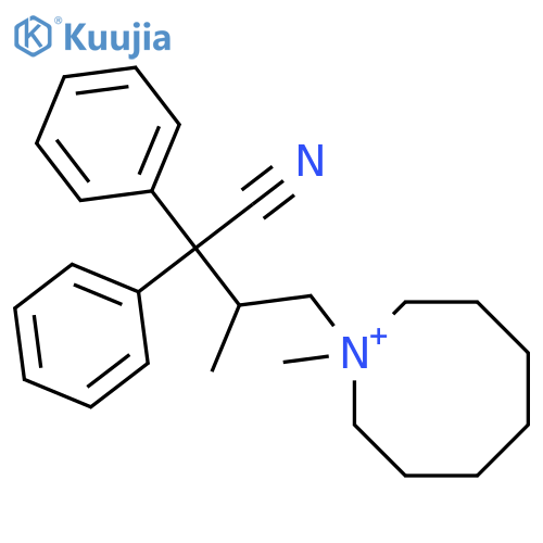 3-methyl-4-(1-methylazocan-1-ium-1-yl)-2,2-diphenylbutanenitrile;iodide structure