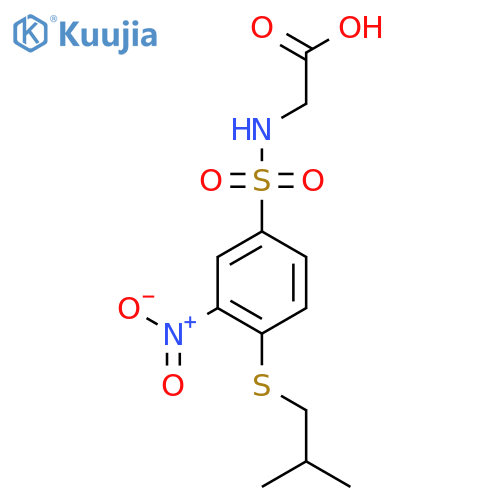 2-{4-[(2-Methylpropyl)sulfanyl]-3-nitrobenzenesulfonamido}acetic acid structure