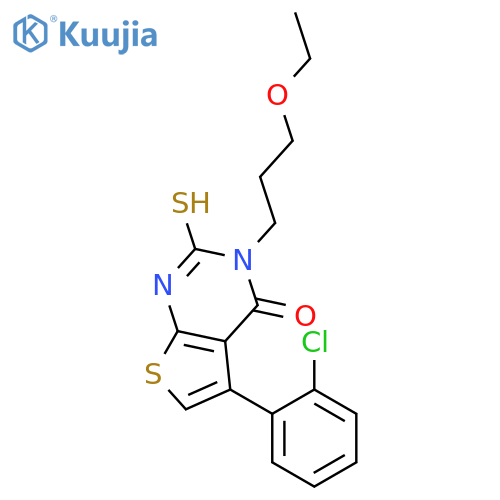 5-(2-chlorophenyl)-3-(3-ethoxypropyl)-2-sulfanyl-3H,4H-thieno2,3-dpyrimidin-4-one structure