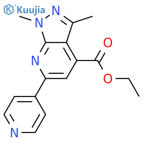 Ethyl 1,3-dimethyl-6-pyridin-4-ylpyrazolo[3,4-b]pyridine-4-carboxylate structure
